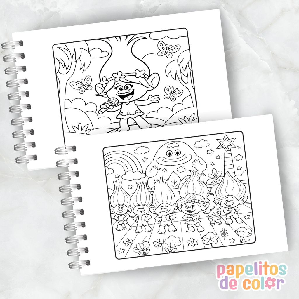 🌈✨ Libro para pintar Trolls ✨🌈