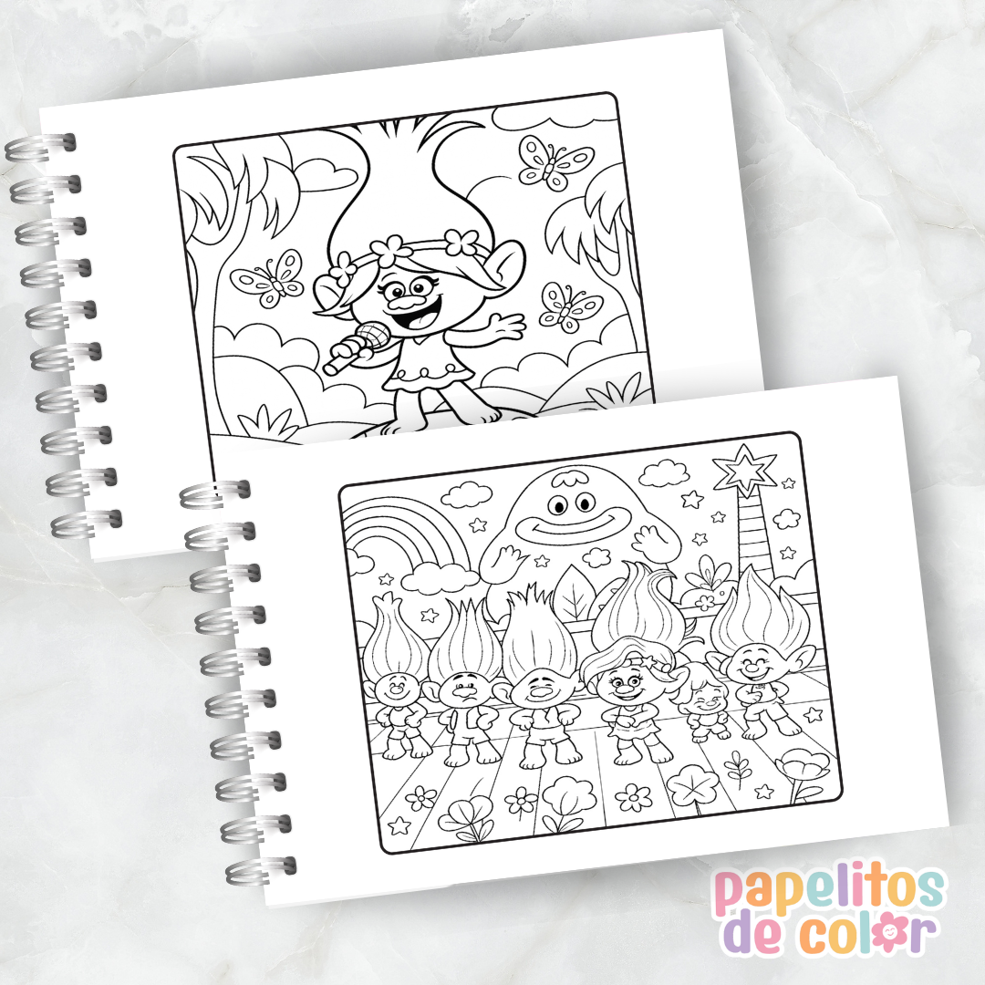 🌈✨ Libro para pintar Trolls ✨🌈