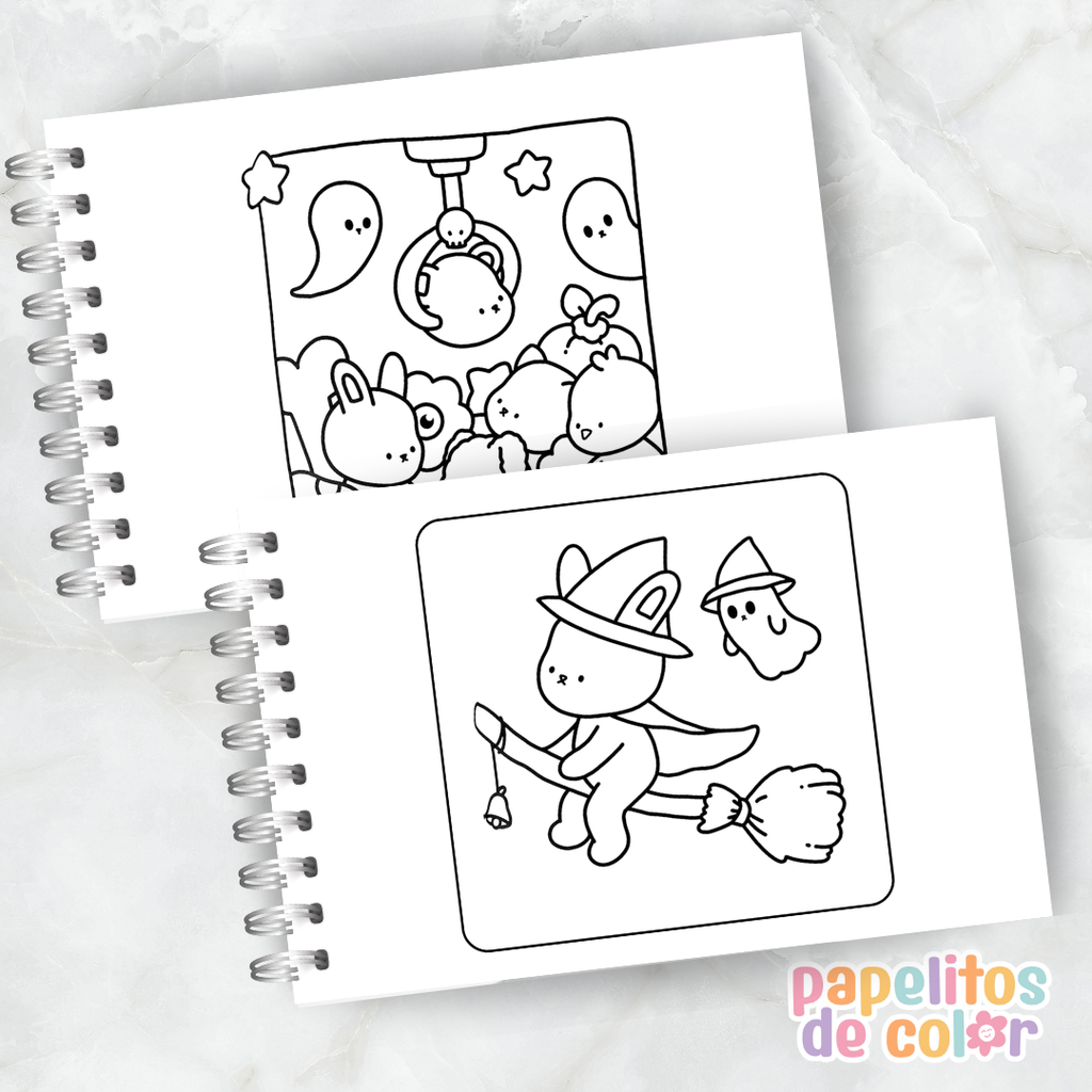 👻✨ Libro para Pintar Cute & Spooky 🎨🖤