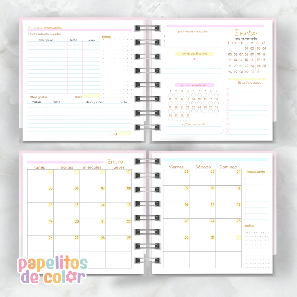 Agenda Comforta 15 x 15 cm 2026 ✨