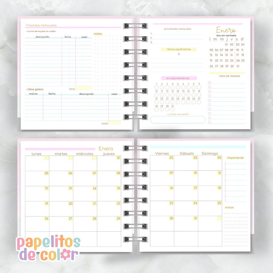 Agenda Comforta 15 x 15 cm 2026 ✨