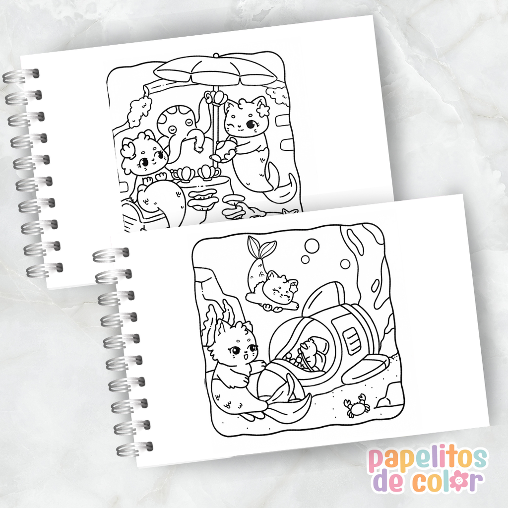 🧜‍♀️🐱 Libro para Pintar Meowmaid  ✨