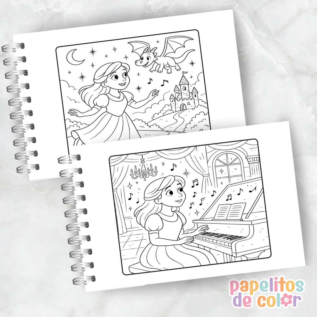 🌹 Libro para pintar La Bella y la Bestia 🌹