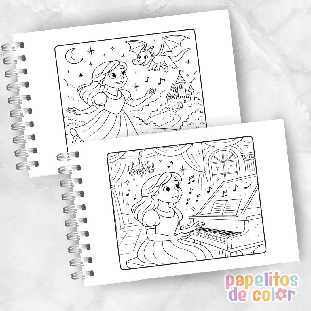 🌹 Libro para pintar La Bella y la Bestia 🌹