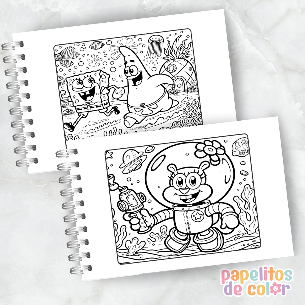 🌊🍍 Cuaderno para pintar Bob Esponja🍍🌊