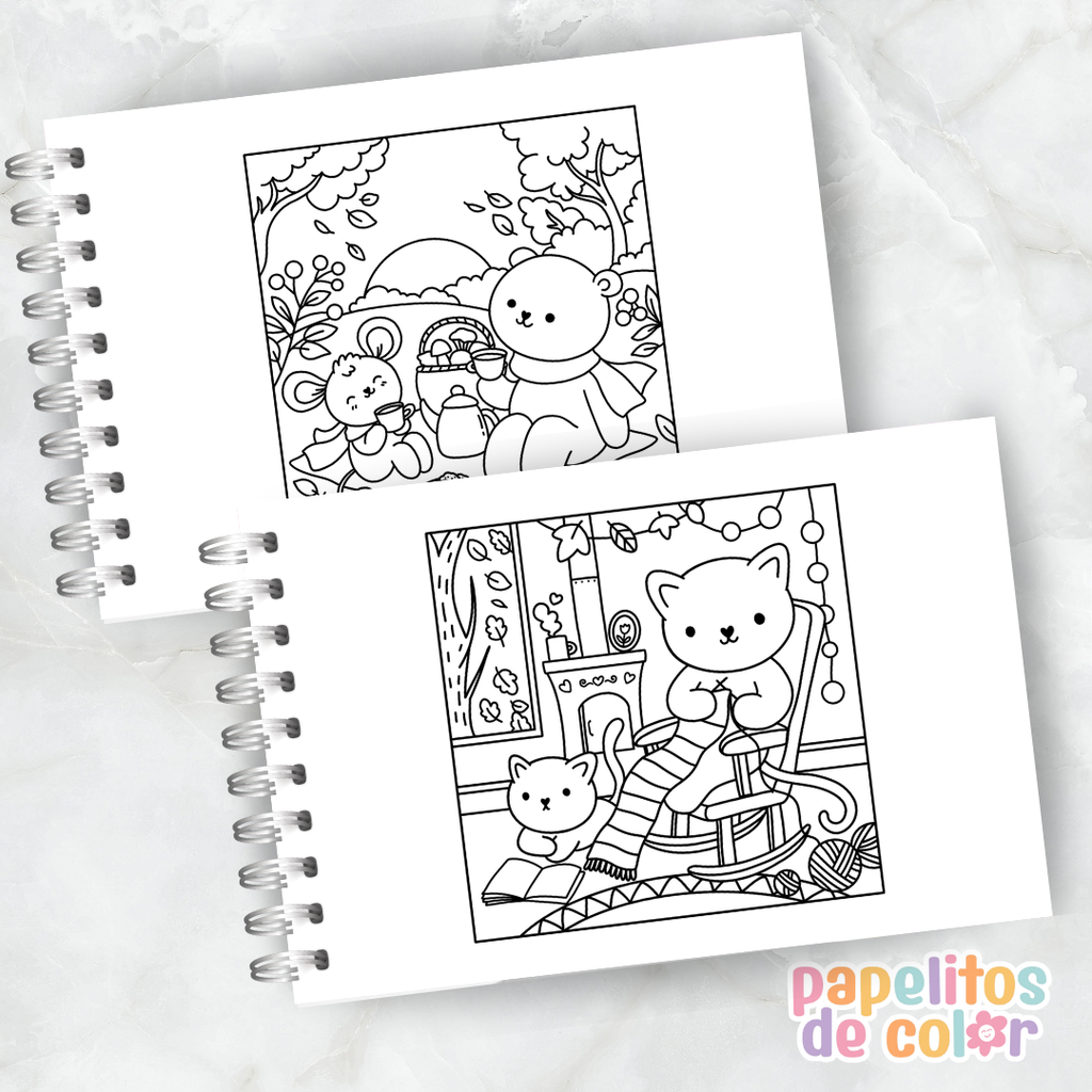 🍁🎨 Libro para Pintar Cute Fall  ✨