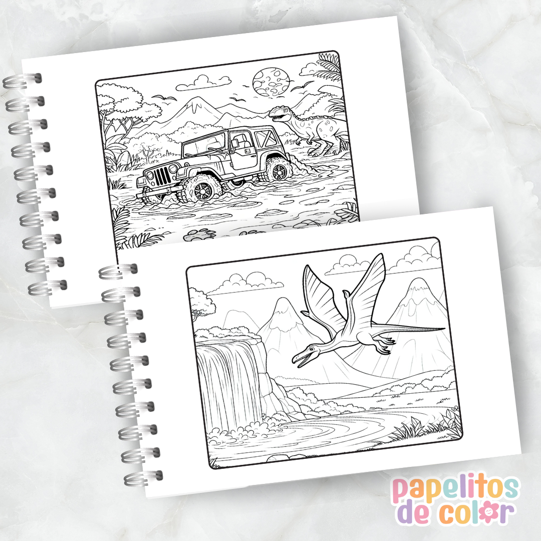 🦖🌿 Cuaderno para pintar Jurassic Park 🌿🦖