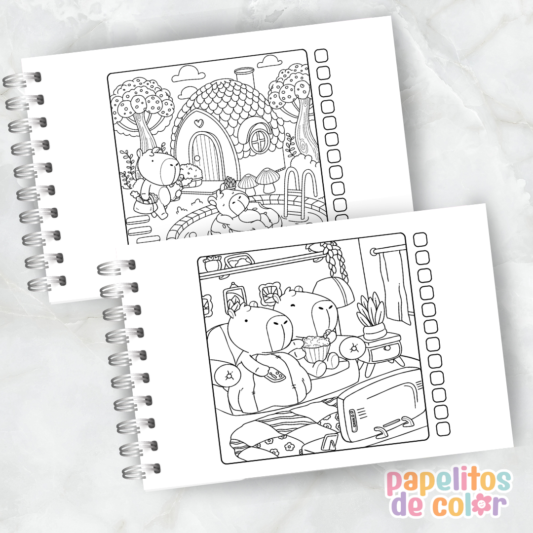 🦫 Cuaderno para Pintar Happy Capibaras✨