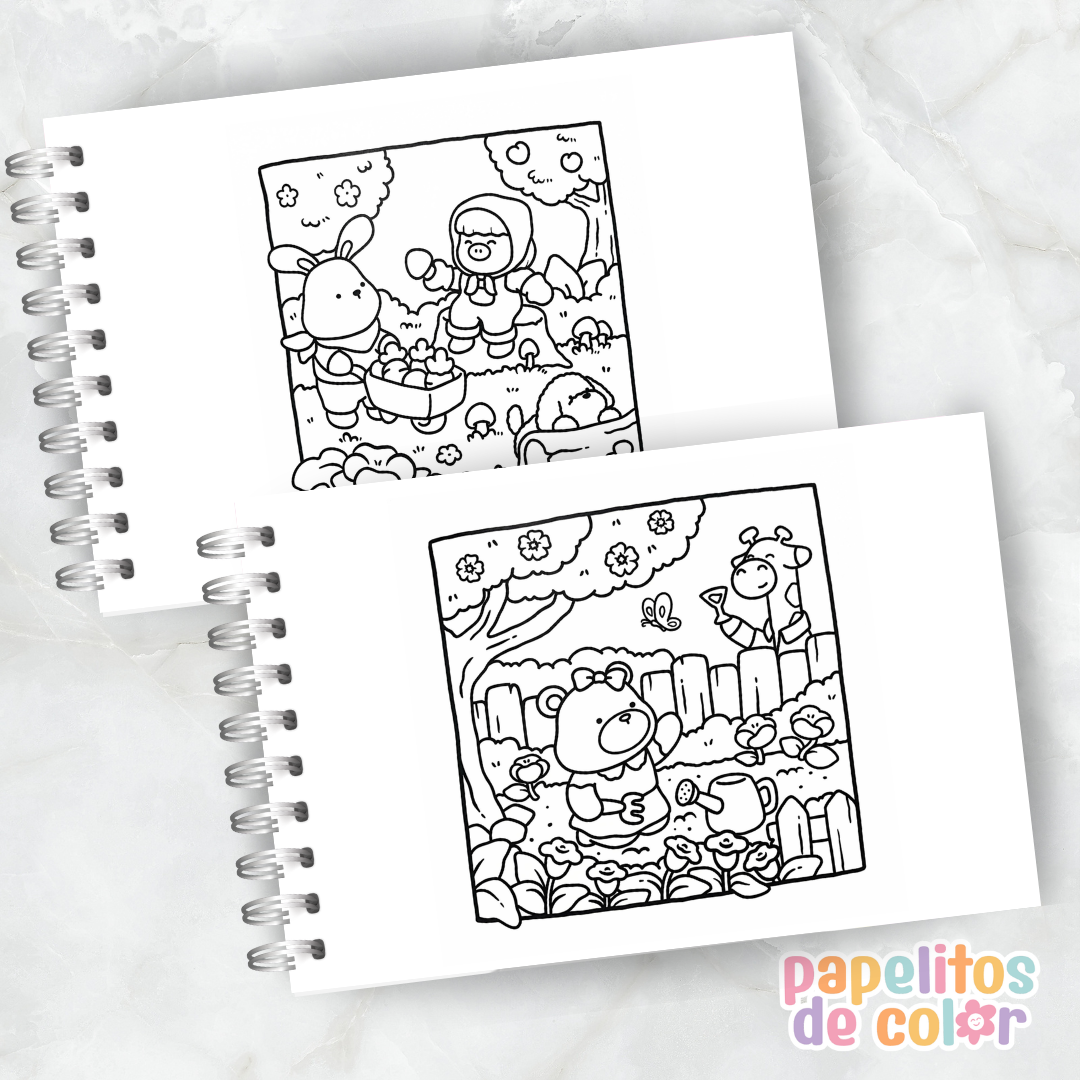 🐮🌸 Libro para Pintar Séjour Tout Doux à la Ferme  ✨🎨