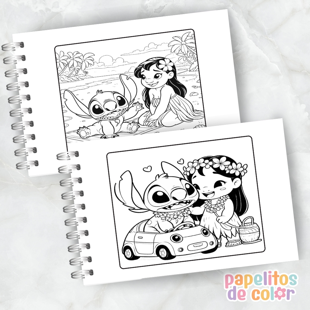 💙🌺 Libro para pintar Lilo & Stitch 2 🌺💙