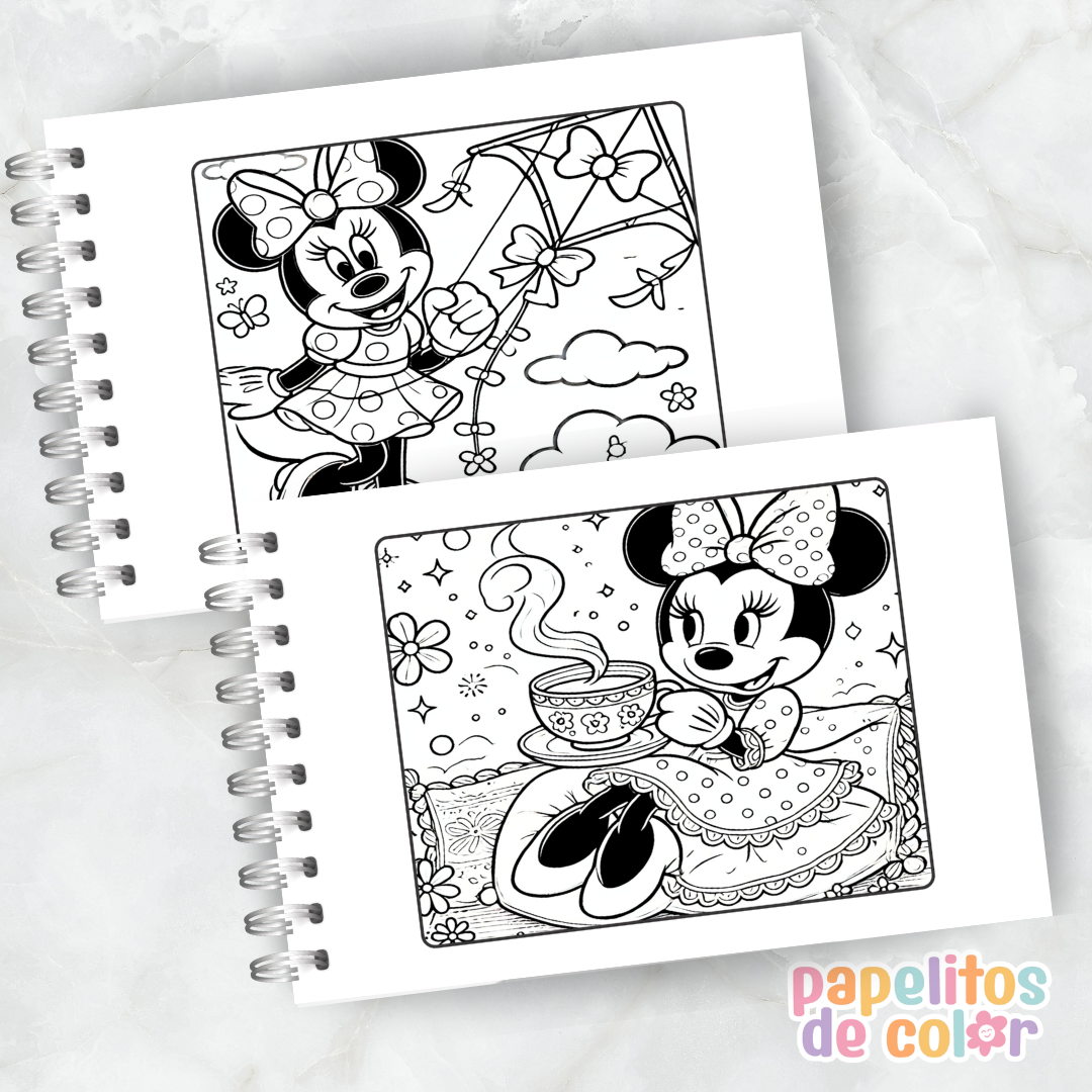 🎀🎶 Libro para pintar Minnie Mouse 💖🎨