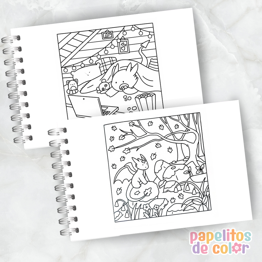 🐉🎨 Libro para Pintar Mini Dragons ✨