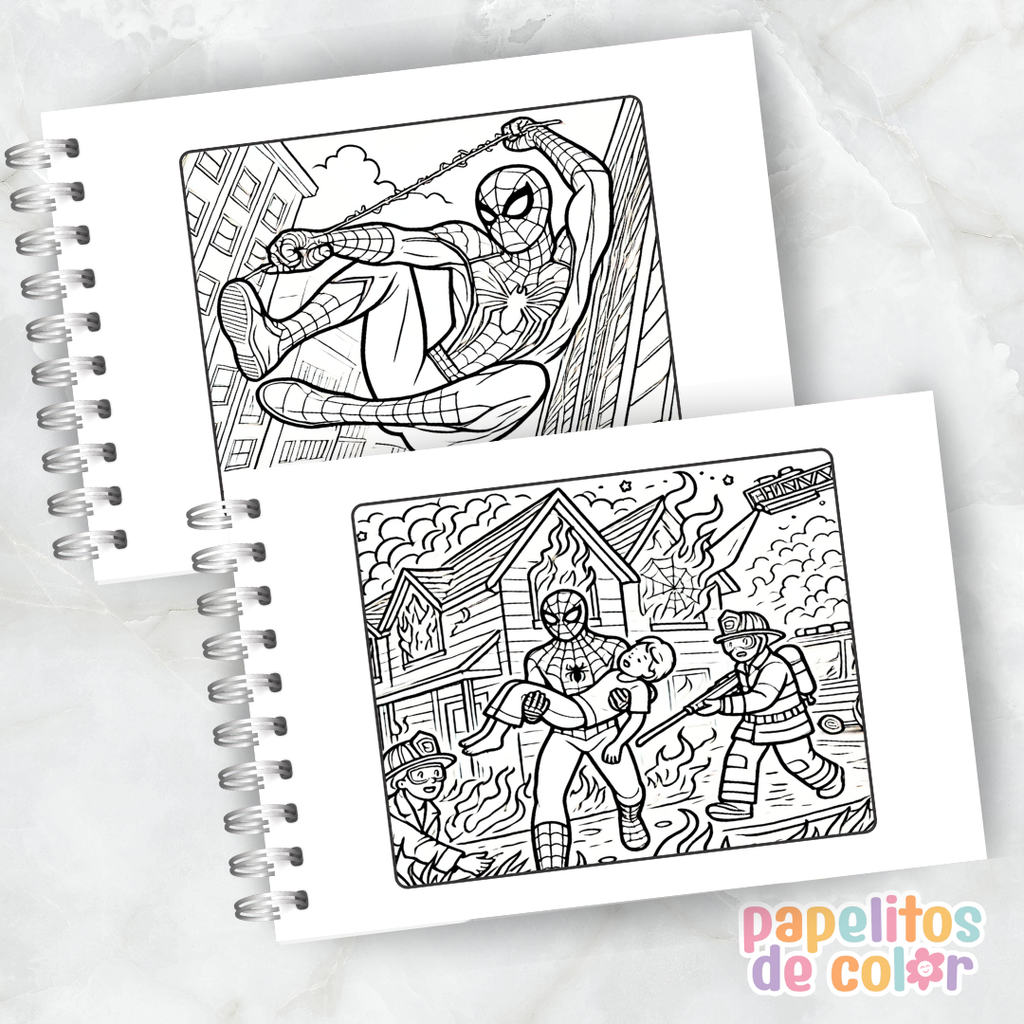 🎨 Libro para Pintar de Spiderman 🕷️🕸️❤️