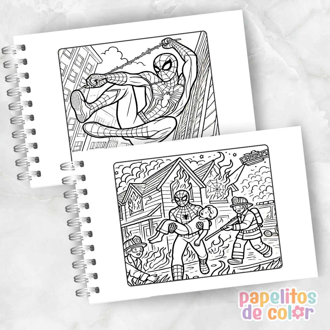 🎨 Libro para Pintar de Spiderman 🕷️🕸️❤️
