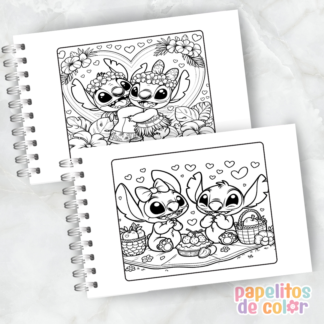 💙✨ Libro para pintar Stitch & Angel ✨💖