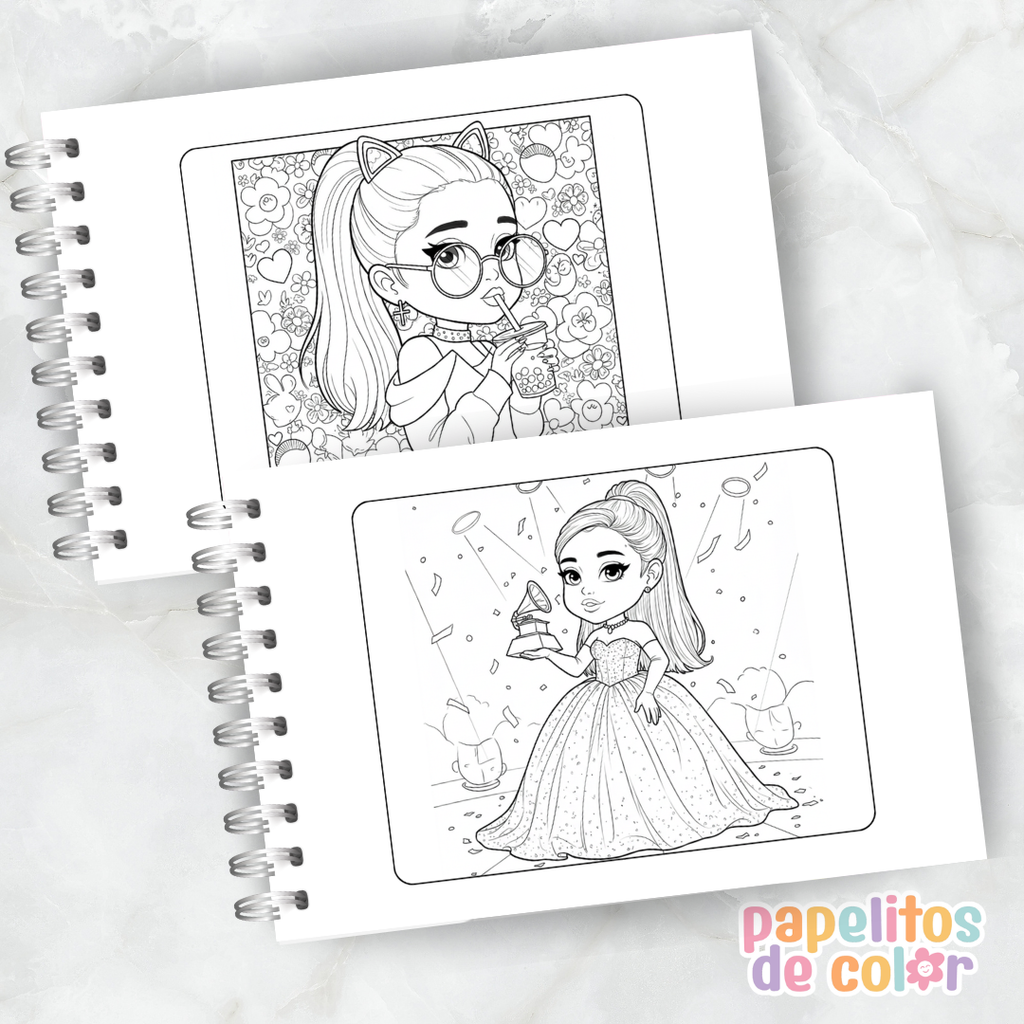 🎤🎶 Libro para pintar Ariana Grande 💖🎨