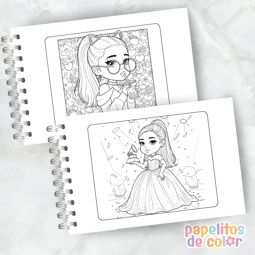 🎤🎶 Libro para pintar Ariana Grande 💖🎨