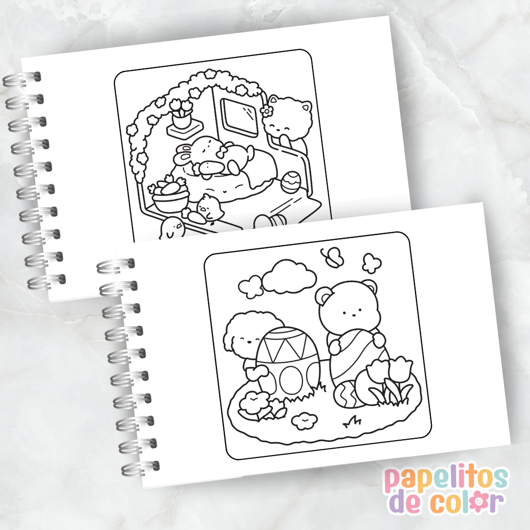 🐰🌸 Libro para Pintar Hoppy Corner 🎨💖