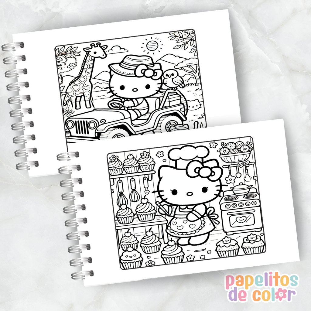 🐱💖Libro para pintar Hello Kitty 🎀✨
