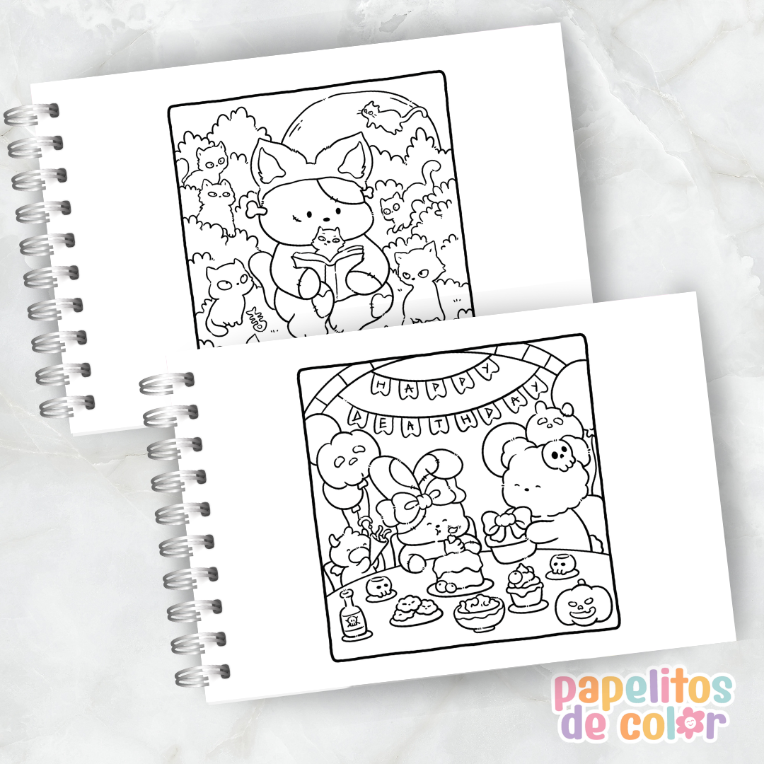 🖤☁️ Cuaderno para pintar Fluffy Spooky ✨🎨