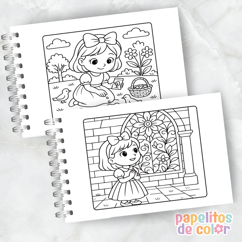 🍎 Libro para pintar Blancanieves 🍎