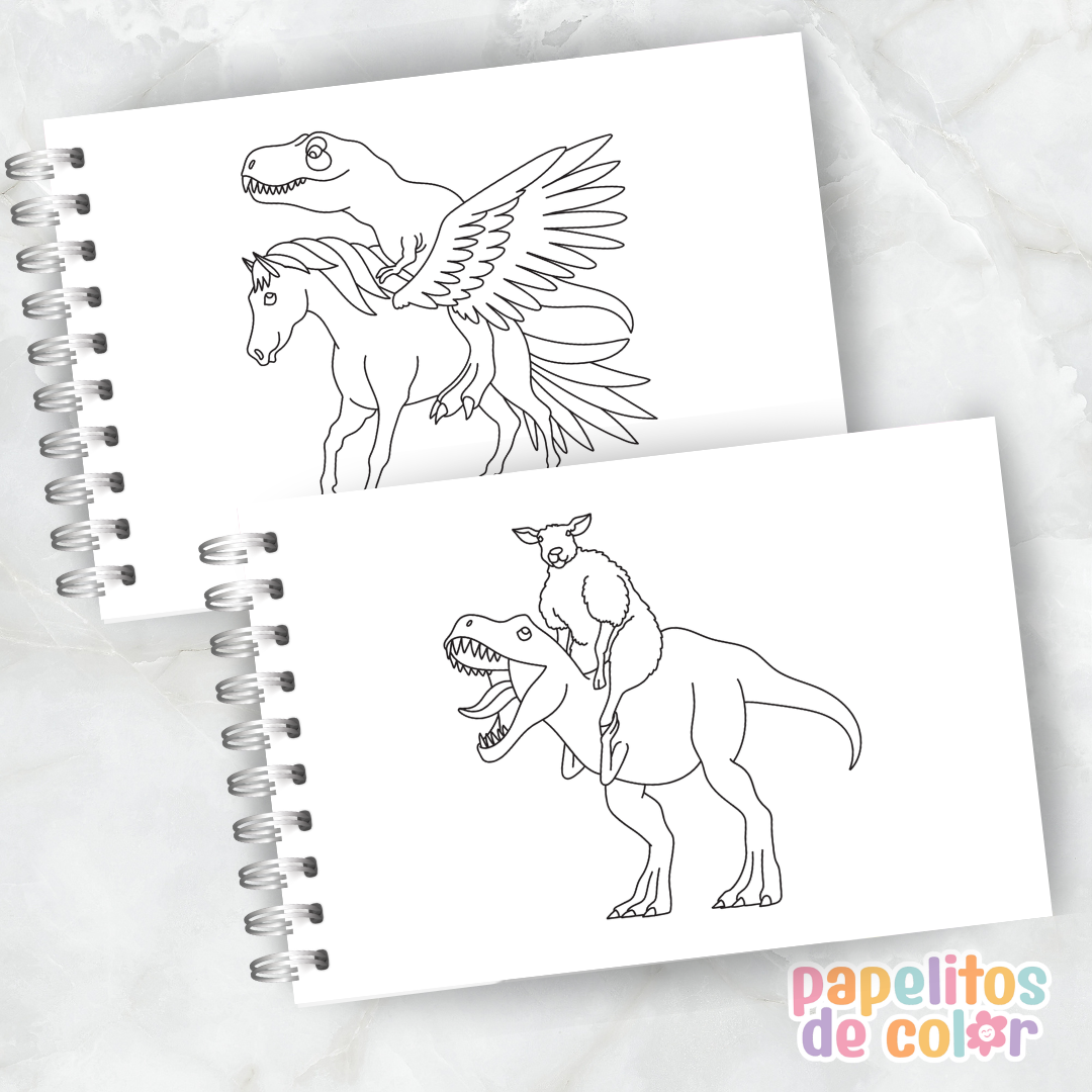 🦕💚 Libro para Pintar Dino Hugs  ✨