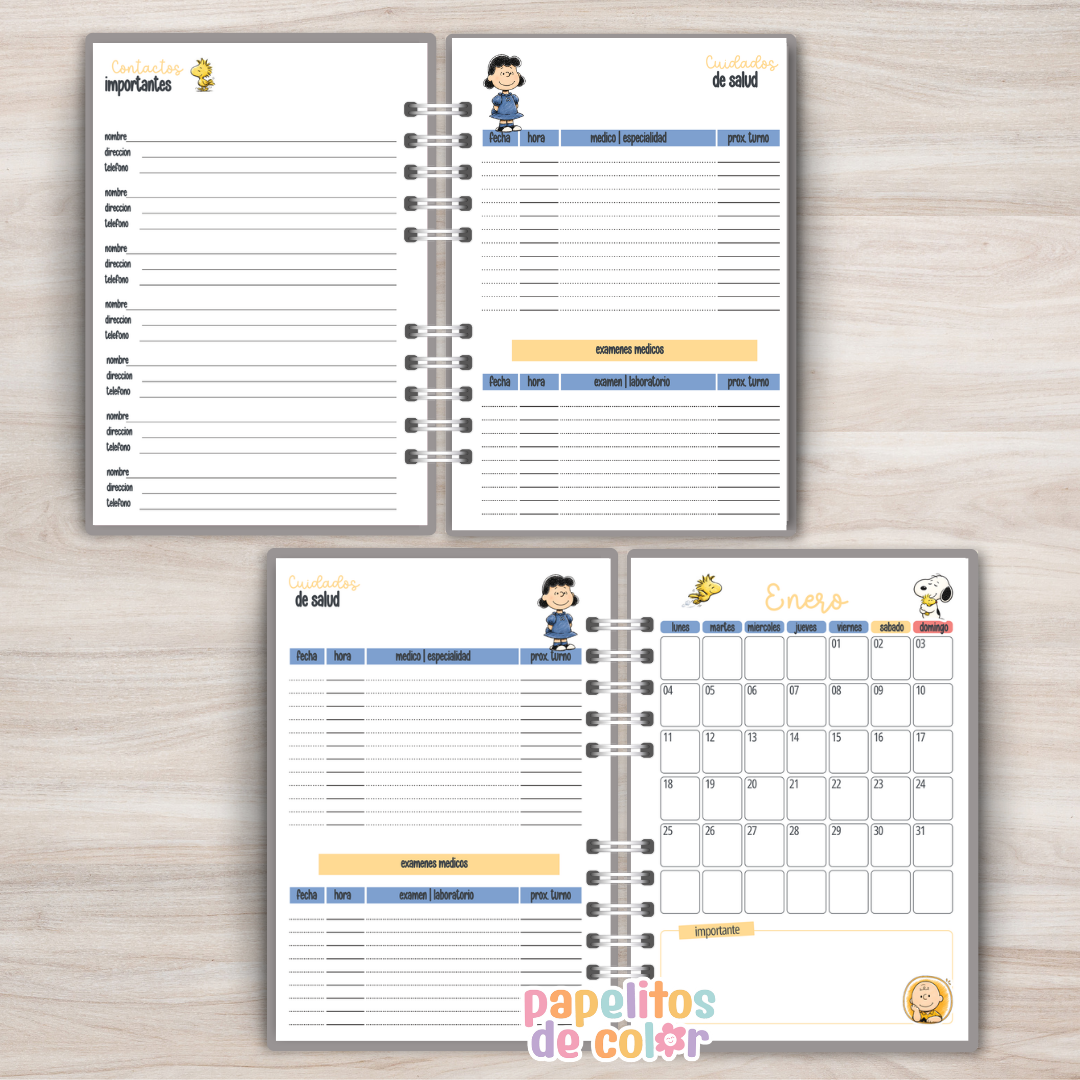 🐶✨ Agenda Snoopy– Dos Días por Hoja 2027🤍
