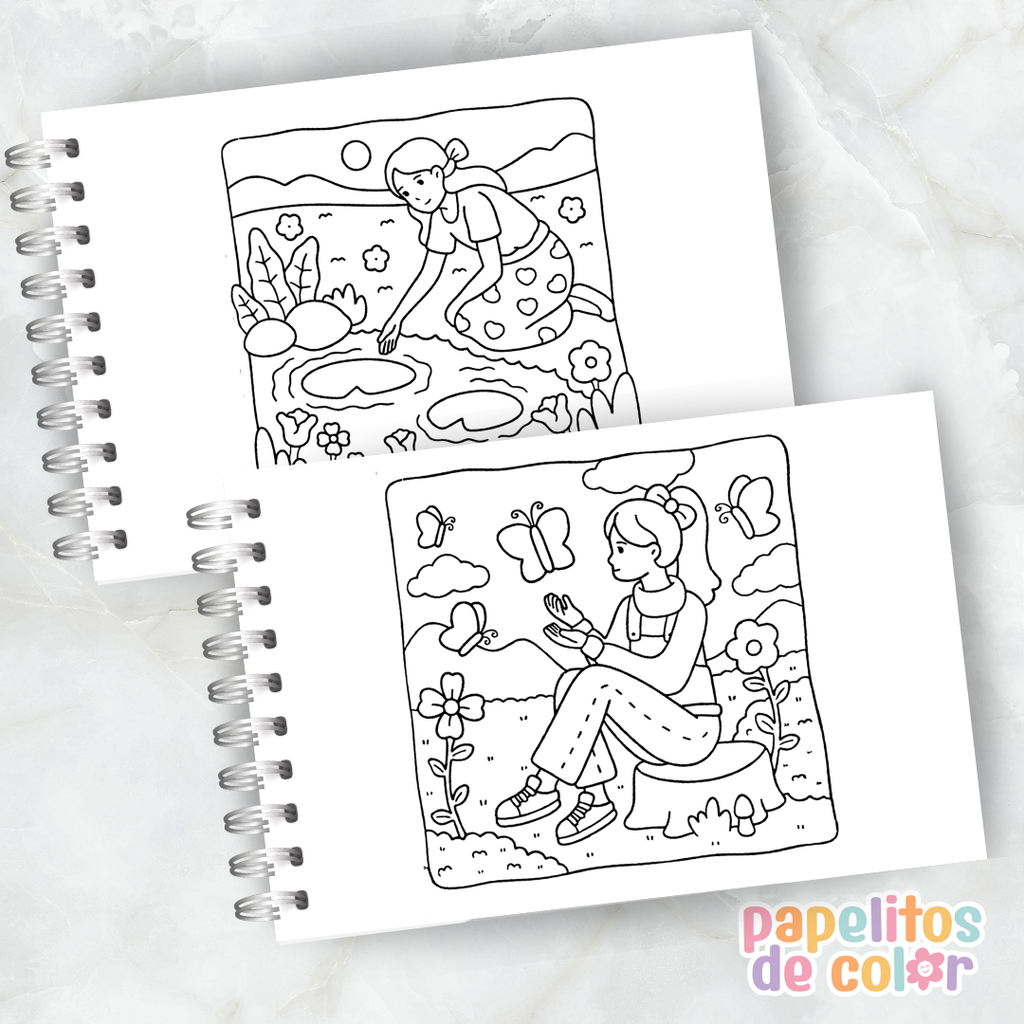 🌸☁️ Libro para Pintar Moments of Calm ✨🎨