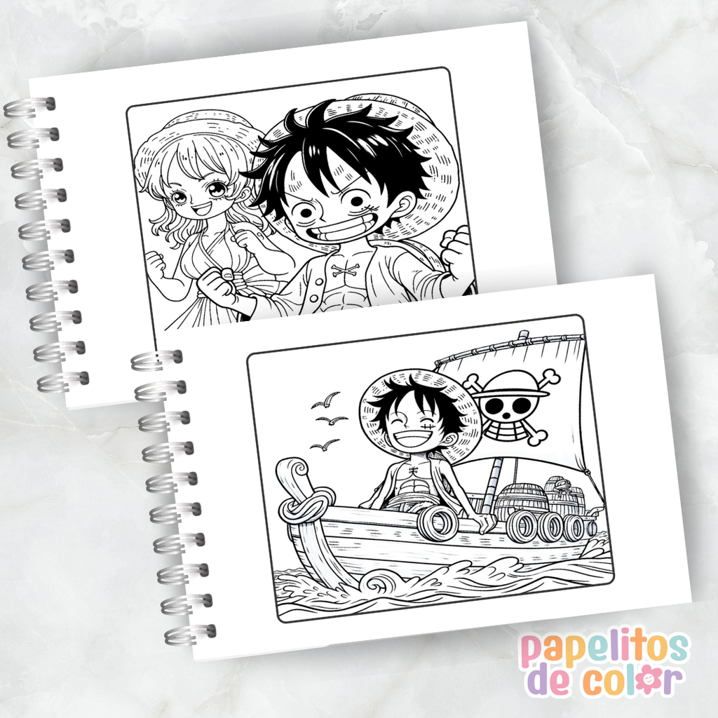 🏴‍☠️🎶 Libro para pintar One Piece 🌊🎨