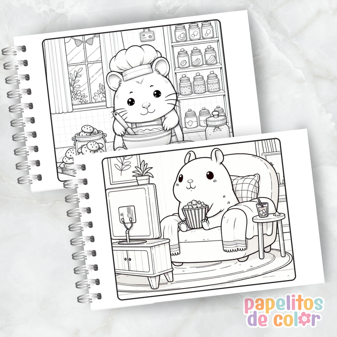 🦫 Libro para Pintar Capibaras Vol. 2  🎨✨
