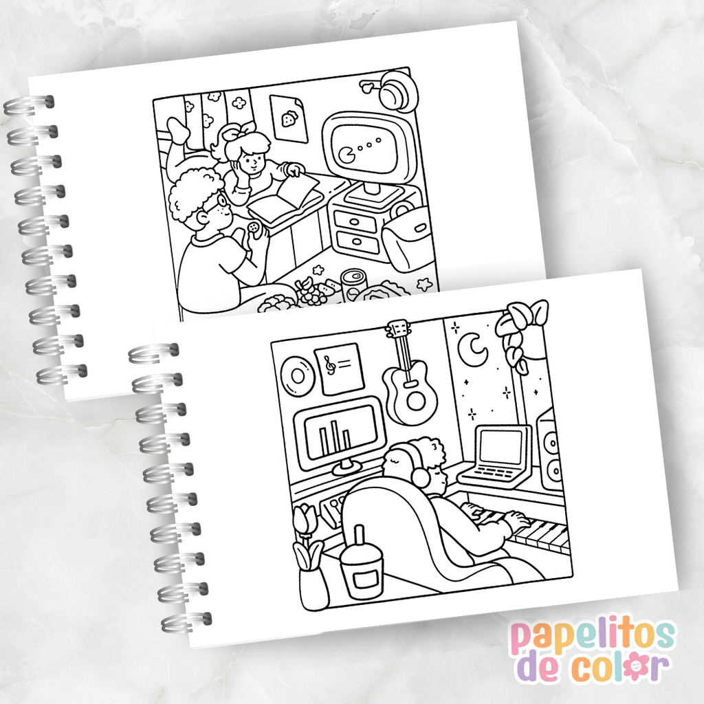 🌿✨ Libro para Pintar  Chill Moments🧘‍♀️🎨