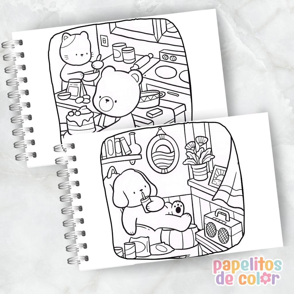 🐶 Libro para Pintar Adorable Friends 🎨✨