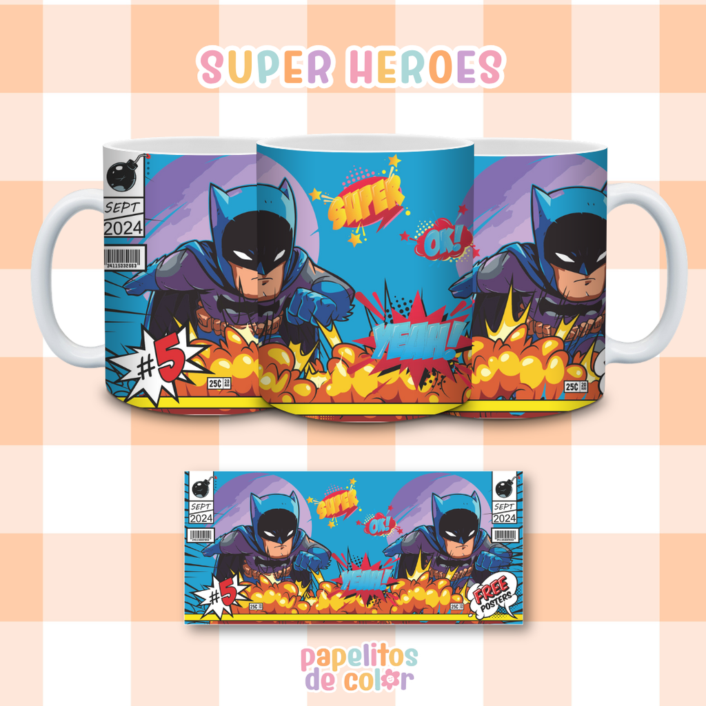☕🦸‍♂️ Diseños para Tazas – Super Héroes ⚡💥