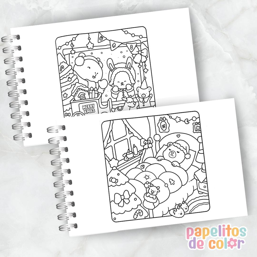 🧸🌈 Libro para Pintar Fuzzy Buddies ✨🎨