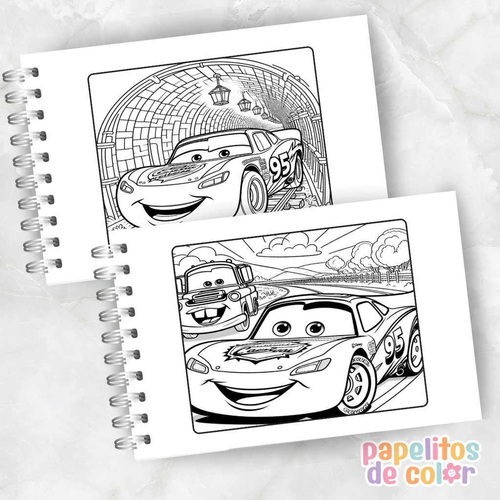🎨 Libro para Pintar de Cars 🏎️🏁✨