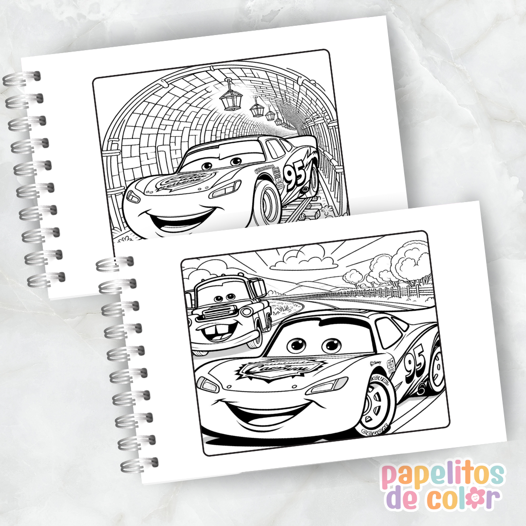 🎨 Libro para Pintar de Cars 🏎️🏁✨