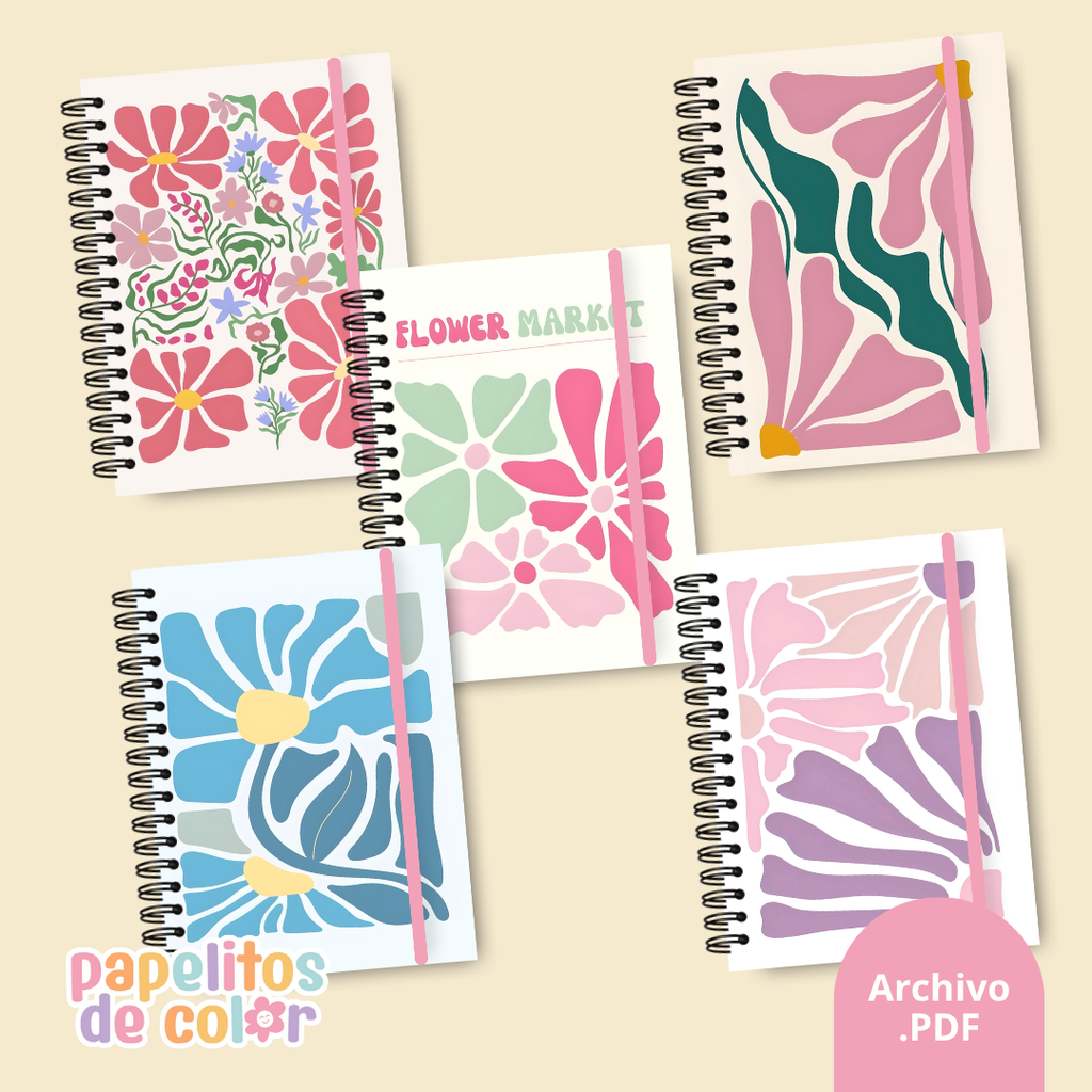 🌸 Pack 25 Portadas Agendas y Cuadernos  – Kit 11