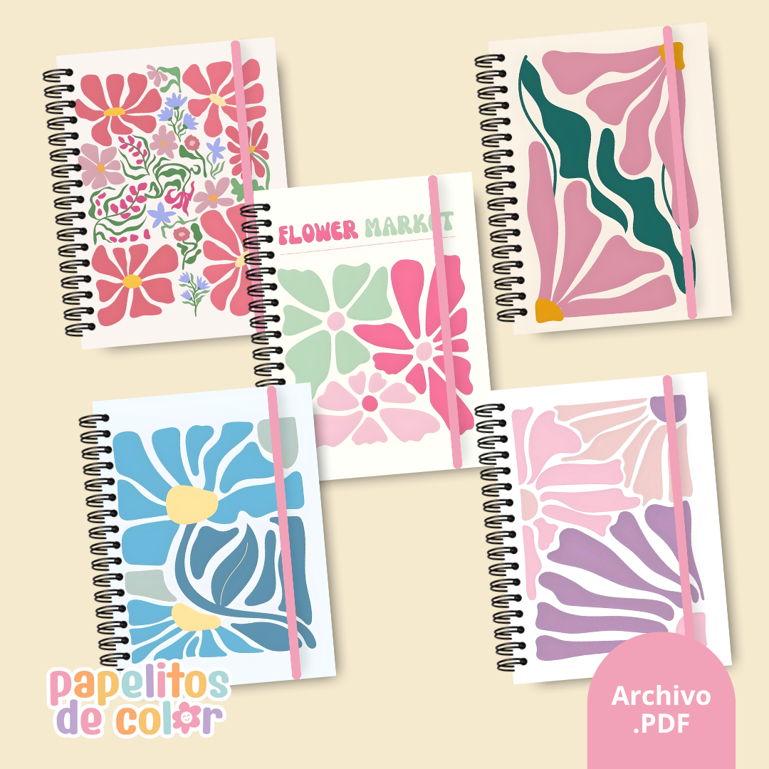 🌸 Pack 25 Portadas Agendas y Cuadernos  – Kit 11
