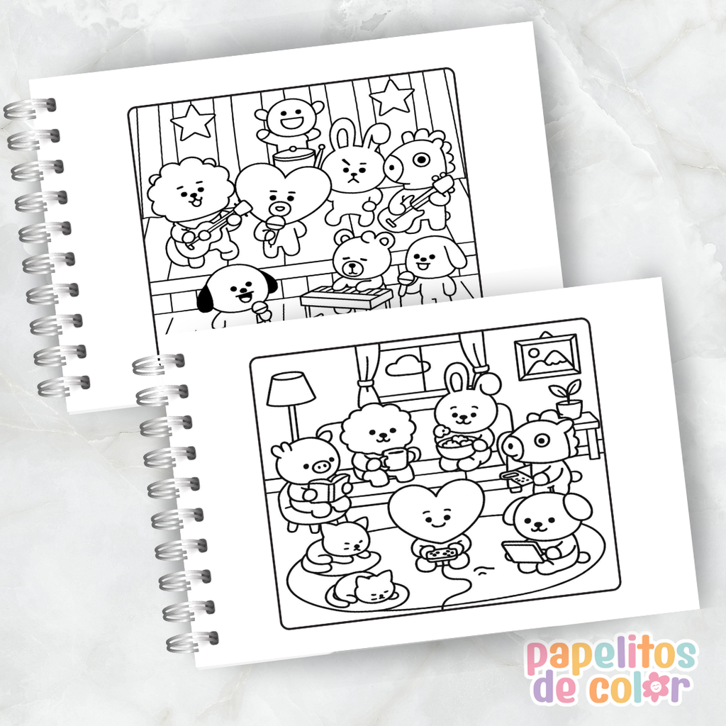 💜🌟 Libro para pintar BT21 🌟💜