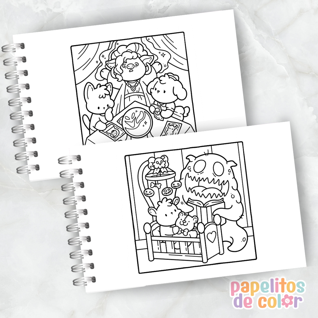 👻🖤 Cuaderno para pintar Spooky Moments ✨🎨