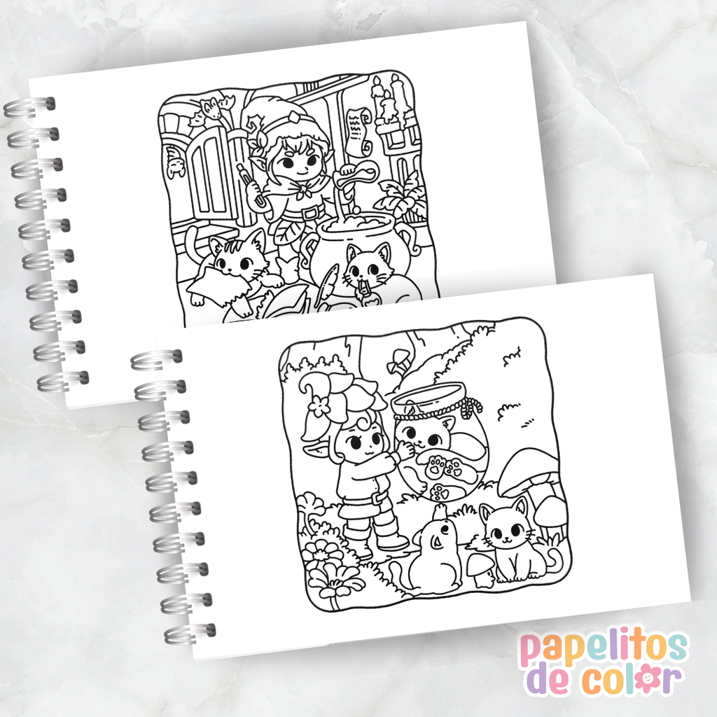 🐱🎨 Libro para Pintar Meowland ✨