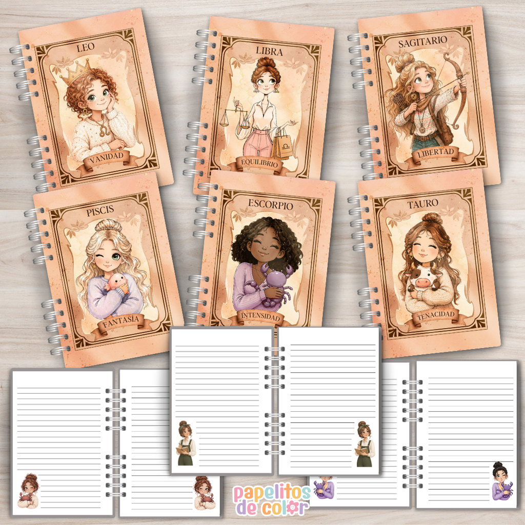 ♈✨ Pack Cuadernos Zodíaco Chicas  💖📚