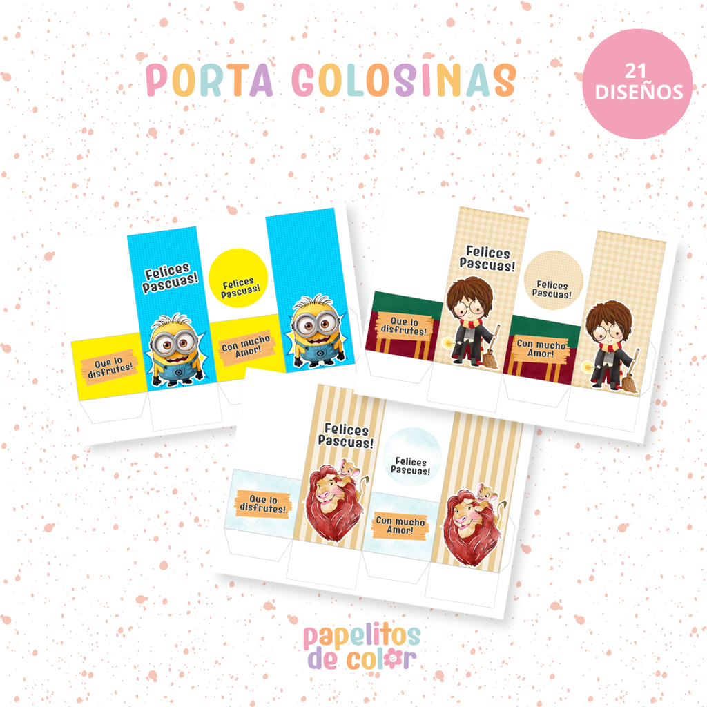 🐰🍫 Portagolosinas – 21 Diseños🥚🎁Pascuas