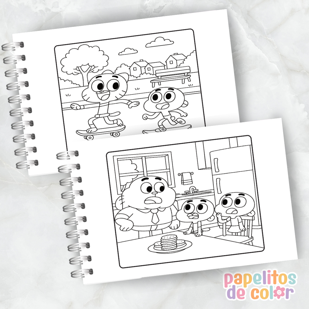 🎨 Libro para pintar El increíble mundo de Gumball 🎨