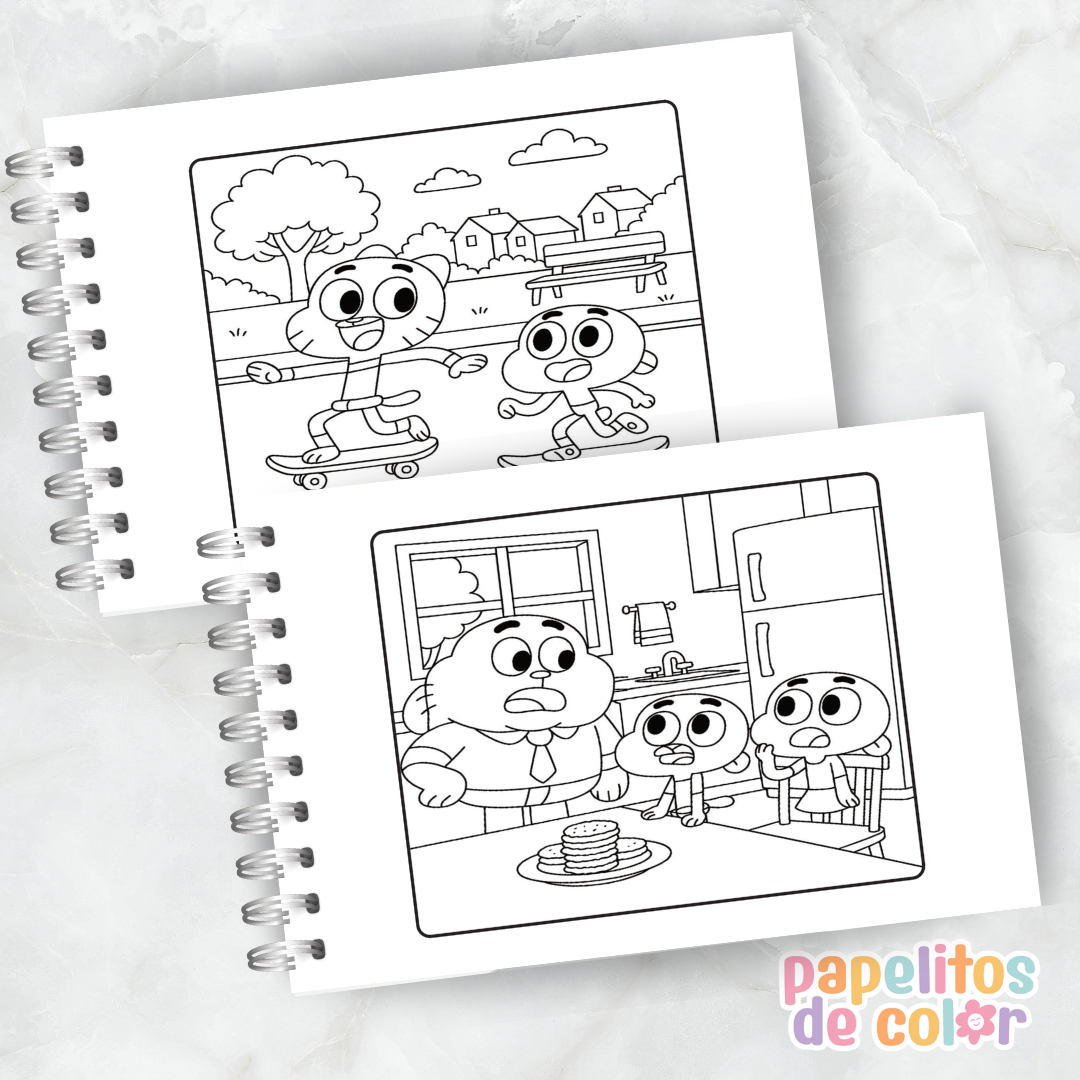 🎨 Libro para pintar El increíble mundo de Gumball 🎨