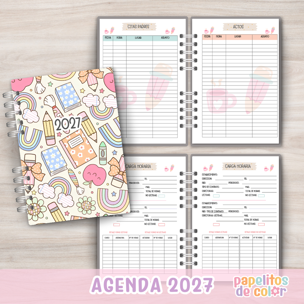 👩‍🏫📚 Agenda Docente - Semanal 2027  ✨📝