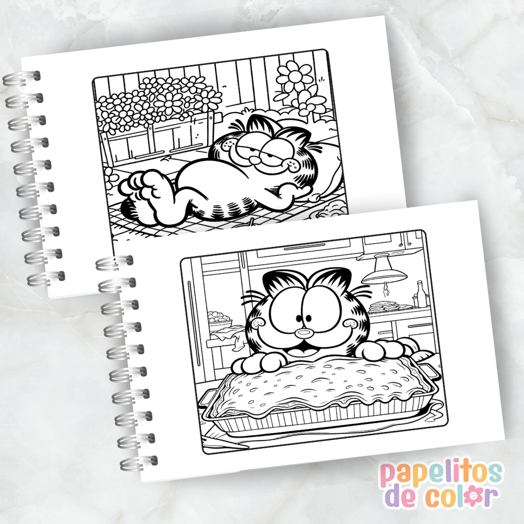 🐱✨ Libro para Pintar Garfield 🎨🧡