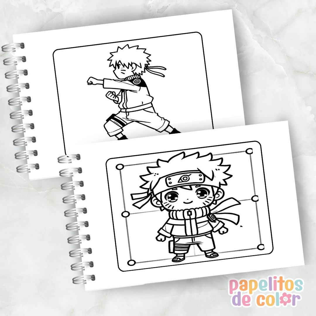 🍥🎶 Libro para pintar Naruto 🖌️🎨