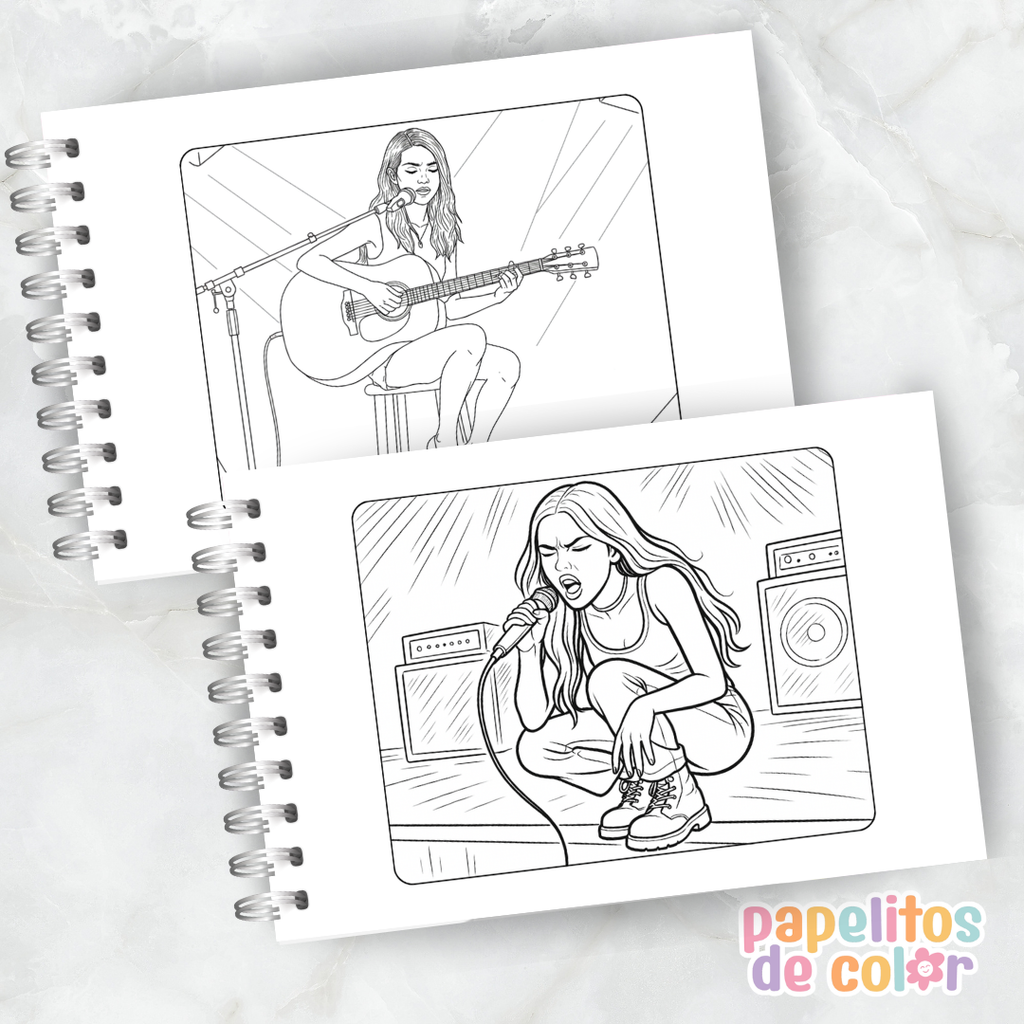 🎤🎶 Libro para pintar Olivia Rodrigo 💜🎨