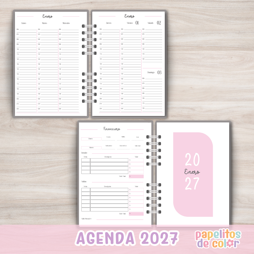 📖🌸 Agenda Armonía - Semanal 2027 ✨🗓️